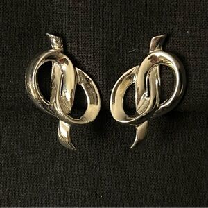 Vintage Coro Silver Knot Earrings